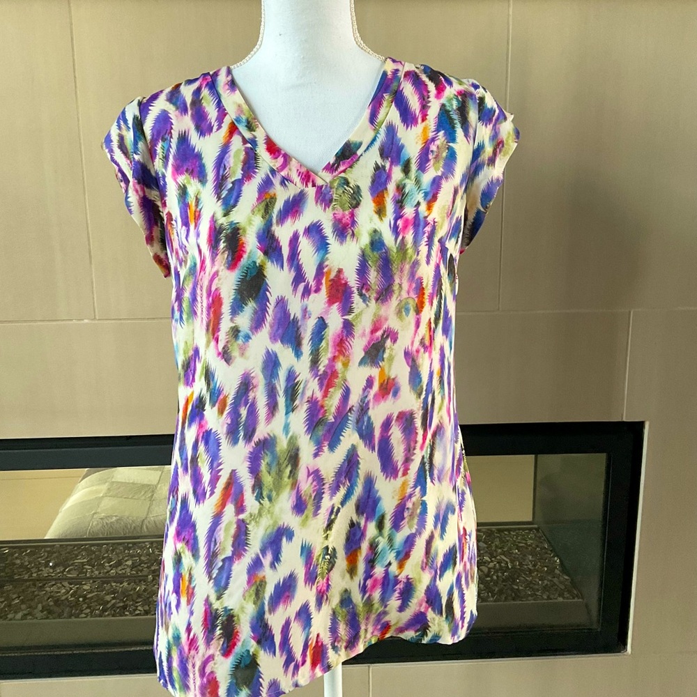 Cabi Style 5027 Plume Feather Print Multi Color - Picture 3 of 7